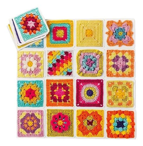 50 Patrones De Crochet Combinados, Cuadrados De Crochet