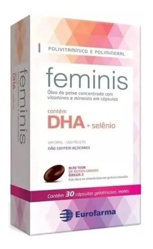 Feminis Suplemento Alimentar Ômega 3 Dha C/30 Comprimidos Sabor S/sabor