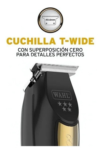 Patillera Wahl Detailer Black & Gold Trimmer Barberia 9c
