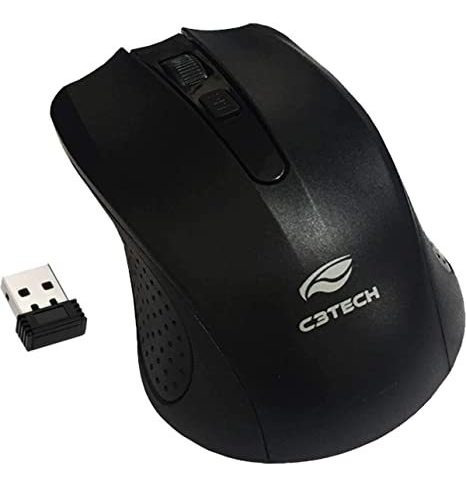 Mouse Optico Sem Fio M-w20bk Preto C3tech Wireless