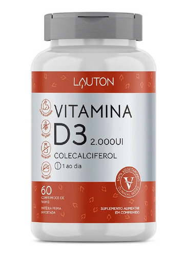 Vitamina D3 - 2000 Ui 60 Cápsulas Lauton Nutrition