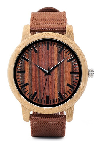 Reloj De Madera De Bambú Marca Bobo Bird Unisex