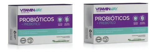 Probióticos Prebioticos Capsulas Vegetales Lactobacillus X2 Pharmamerican VitaminWay Sabor neutro