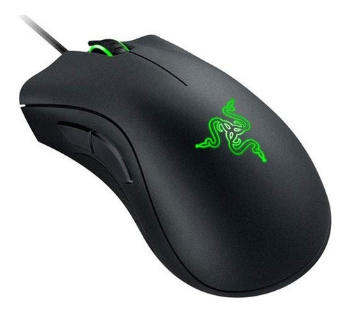 Mouse Razer Deathadder Essential 6400 Dpi  Green Light Color Negro