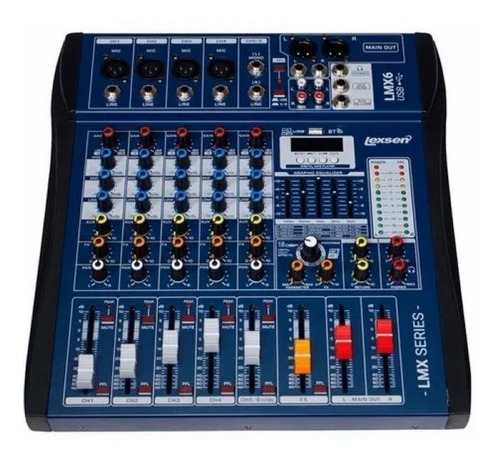 Mesa Interface 6 Canais Lexsen Lmx6 Usb Bluetooth - Efeitos