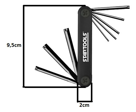 Chave Torx Tork Tipo Canivete Com Furo Guia Qualidade Pro