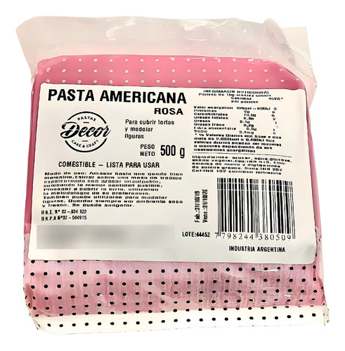 Pasta Americana Para Forrar Rosa X500g - Cotillón Waf