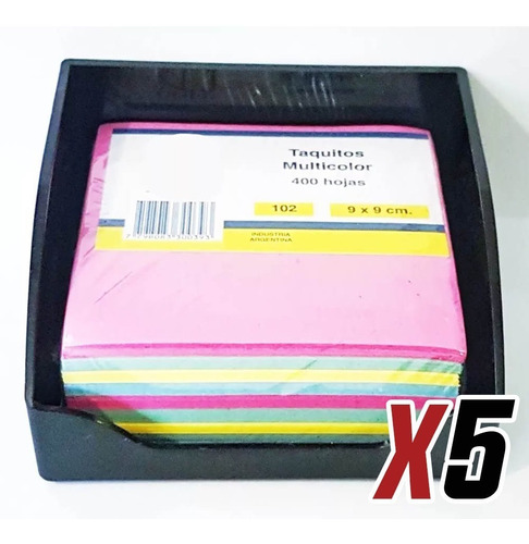 Taco De Papel 9x9 Cm Colores X400 + Base Porta Papelitos