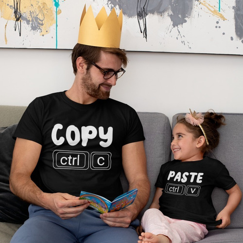 Imagen 2 de 7 de Kit Playeras Leyenda Papá E Hijo Copy Paste - Día Del Padre