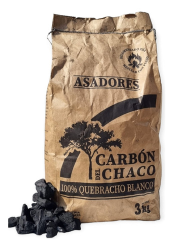 Carbón Vegetal 100% Quebracho Blanco 3kgs Premium El Mejor!