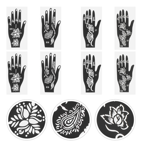 Pegatina De Tatuaje A Mano Con Forma De Flor En La Muñeca, 8