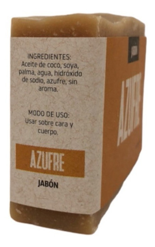 Imagen 2 de 4 de Jabon Azufre 120 G Volviendo Al Origen Artesanal