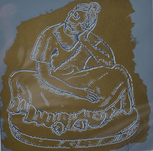  Mujer Sentada Serigrafia Arte Grafica 