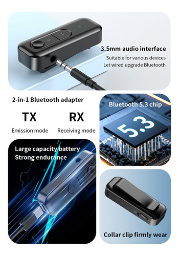 Transmisor-receptor De Audio 5.3 Aux. C/micrófono, 3.5 Mm
