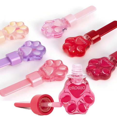6 Lip Gloss Magico Pata De Gato Lg40510 Febella Atacado J