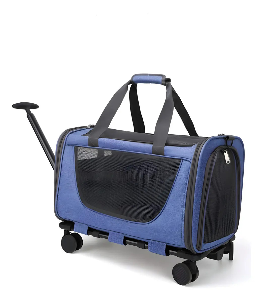 Carrito Paseo Mascotas Terrapet Perros Gatos Pequeños Azul Plegable