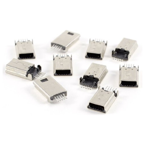 10 Pc Mini Usb Tipo B Macho De 180 Grados 5 Pin Smd Smt...