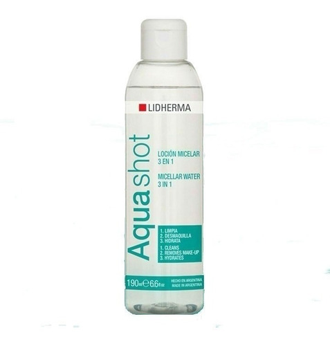 Lidherma Aquashot Loción Agua Micelar 3 En 1 Desmaquillante