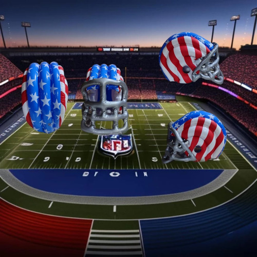 Casco Inflable Decoración Para Super Tazón Fiestas 12pzas (Usado)