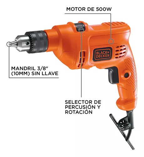 Taladro Percutor Black + Decker TM500 560W 3/8