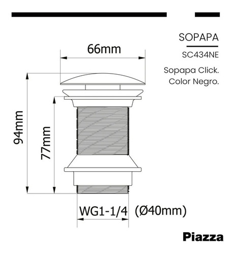 Imagen 4 de 7 de Sopapa Piazza Click Negro Sc434ne