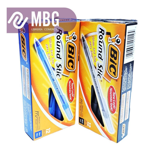 Bolígrafo Birome Bic Round Stick X24 Unidades