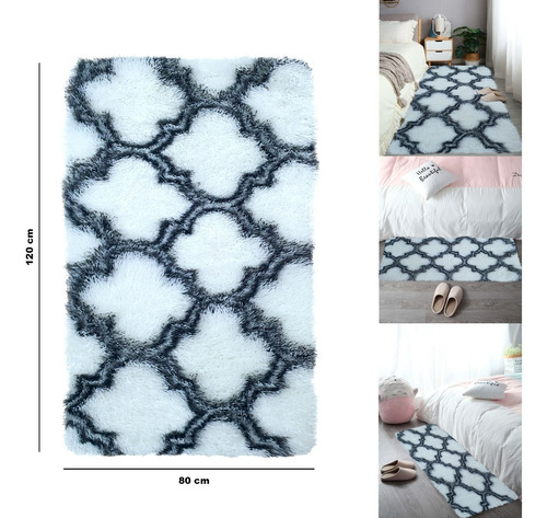 Alfombra Bajada De Cama Peluda Felpa - 80x120 - Estampada #1