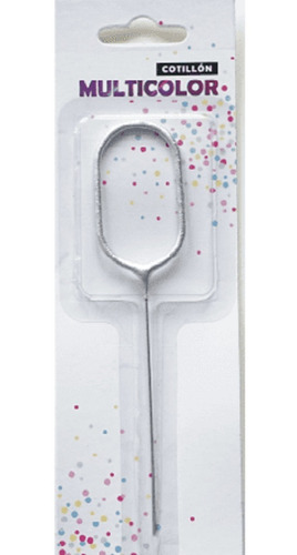 Imagen 2 de 4 de Vela Número Chispita Sparkle Plata X Unidad Cotillon
