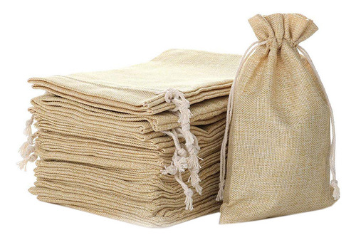 W325 Bolsas De Arpillera De Lino Natural De 5.9 X 8 Pulgadas