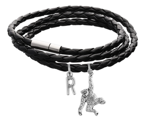 Pulsera Chango Chimpancé Brazalete Dije Animal Letra Inicial