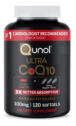 Qunol Ultra Coq10 Coenzima Q10 100mg 120 Softgels Max Absor
