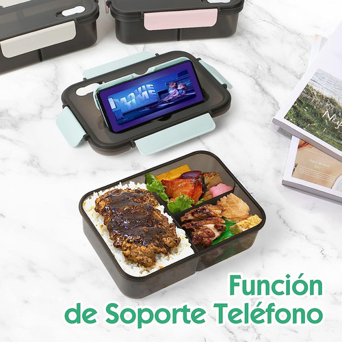 Gigante Recipiente Con Divisiones Y Cucharas Negro Acero