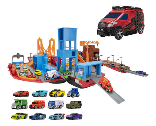 Micro Machinesplayset Super Van City: Incluye Vehculos De 12