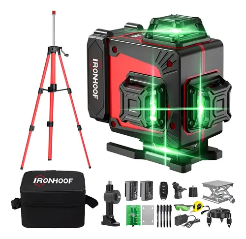 Nivel Laser 16 Linhas Com Tripé Verde 360° 30m 2 Bateria