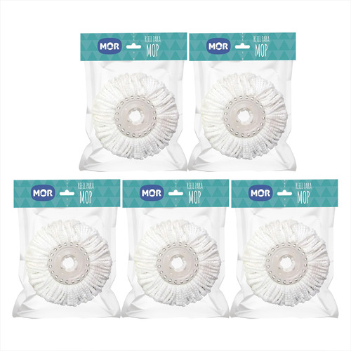 Reparo Refil Esfregão Giratório Limpeza Faxina 16cm Kit 5