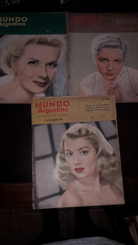 Lote X 3 Revistas Antiguas Mundo Argentino Año Nº1953