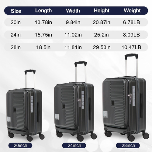 Set De Equipaje Ouzzo Carry On, Ligero, 3 Unidades