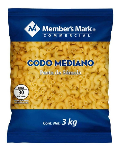 Pasta Member´s Mark Codo Mediano De 3 Kilos