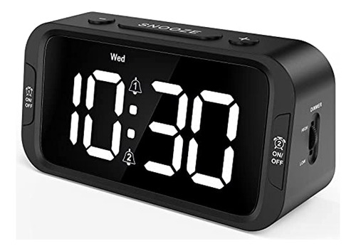 Reloj Despertador Digital Dual Odokee Para Dormitorio, Fácil