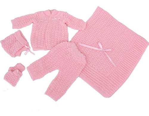 Bebé Niña Rosa Pantalones Sombrero Botines Suéter Manta