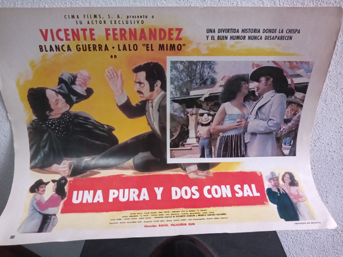 Vicente Fernandez Cartel De Pelicula Una Pura Y Dos Con Sal (Usado)