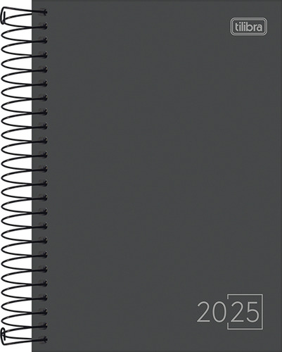 Agenda 2025 Diaria Spice Espiral Cores M6 Tilibra 160 Fls Capa Cinza