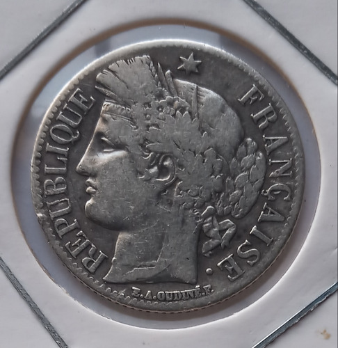 Moneda De 1 Franco De Francia En Plata Ley 0,900 Año 1849 