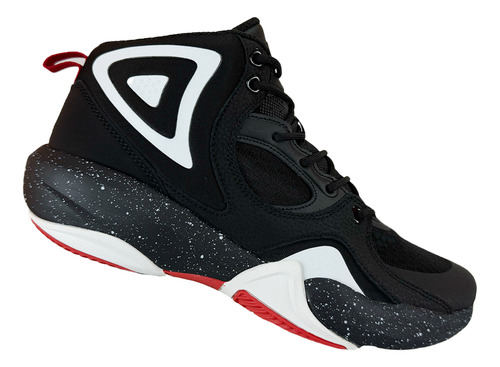 Tenis Negros Rojos Blancos Bota Hombre Shaq Radiate Basquetb
