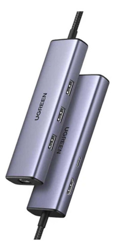 Hub Ugreen Usb-c 6 In 1 Multi Adapter 100w 1000 Mbps Grey