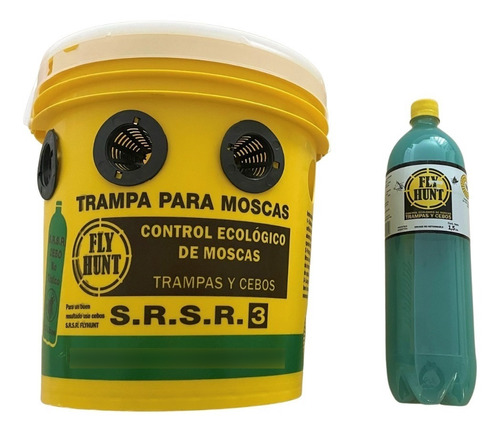 Trampa Balde Atrapa Moscas Flyhunt No Toxico Eco Con Cebo 