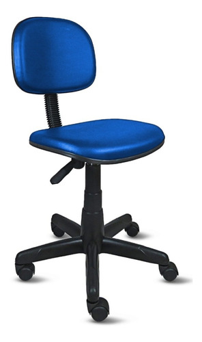 Cadeira de escritório Loja PegaPega Secretária em base giratória  azul com estofado de couro sintético