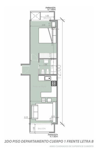 Departamento 2 Ambientes En Jose Marmol