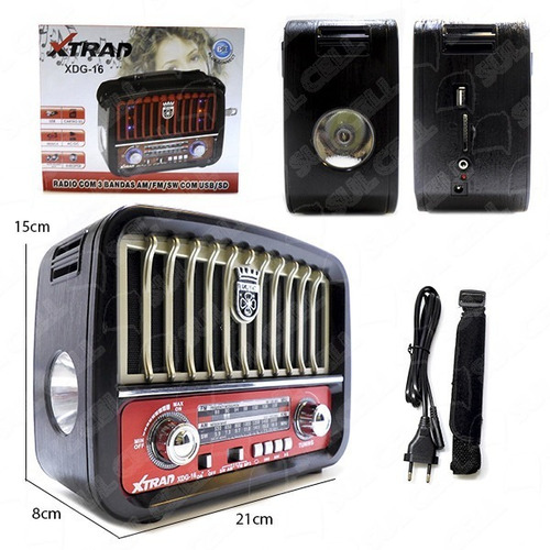 Caixa De Som Rádio Retrô Vintage Bluetooth Mp3 Fm Am Usb
