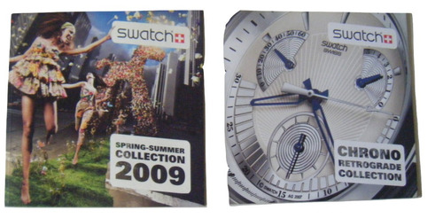 Folleto Relojes Swatch Año 2009 